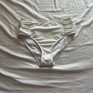 small shein white high waisted bikini bottom